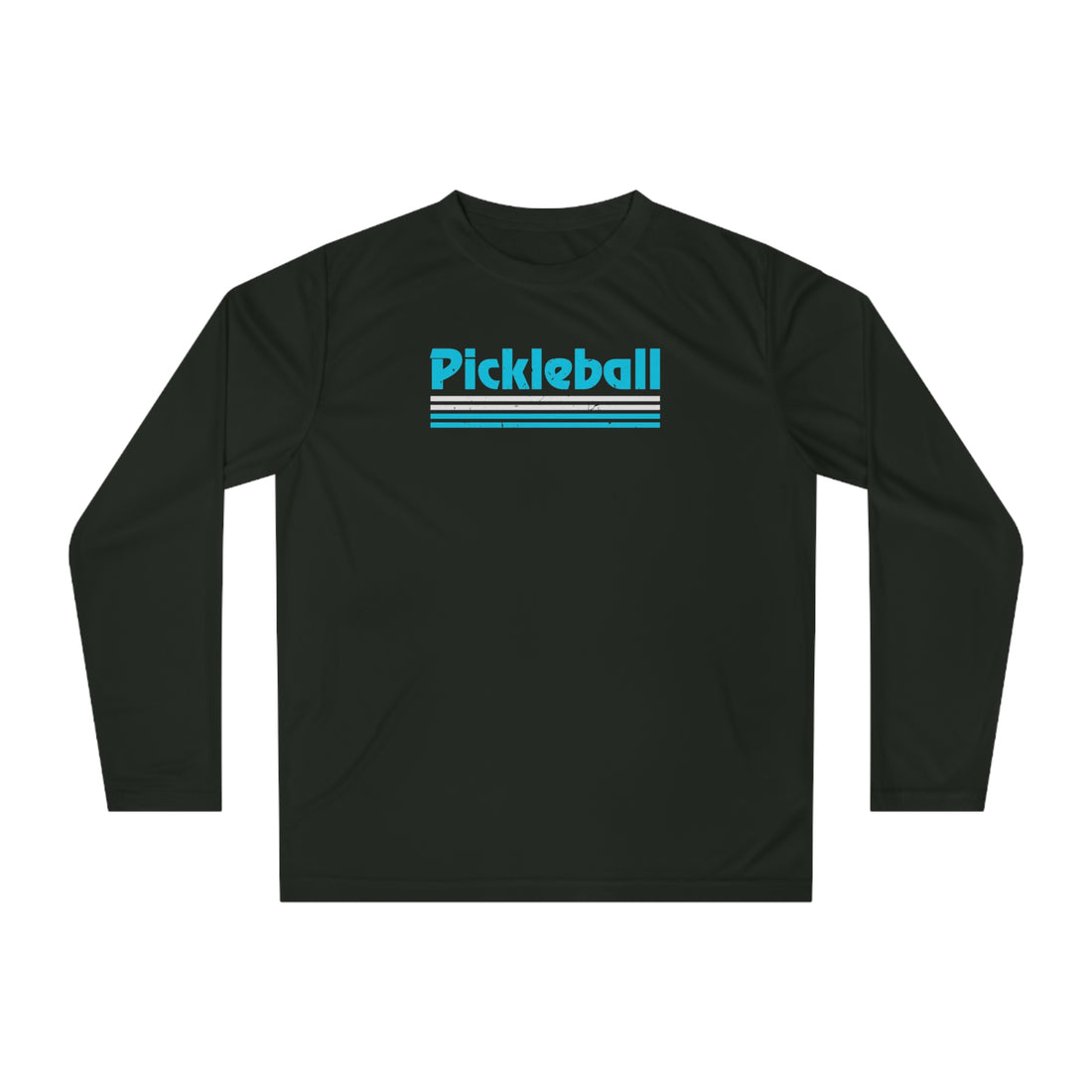 Retro Light Blue Long Sleeve Pickleball Shirt - Dry Fit