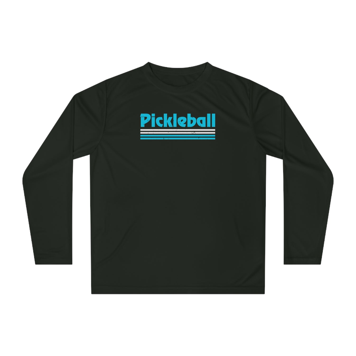 Retro Light Blue Long Sleeve Pickleball Shirt - Dry Fit