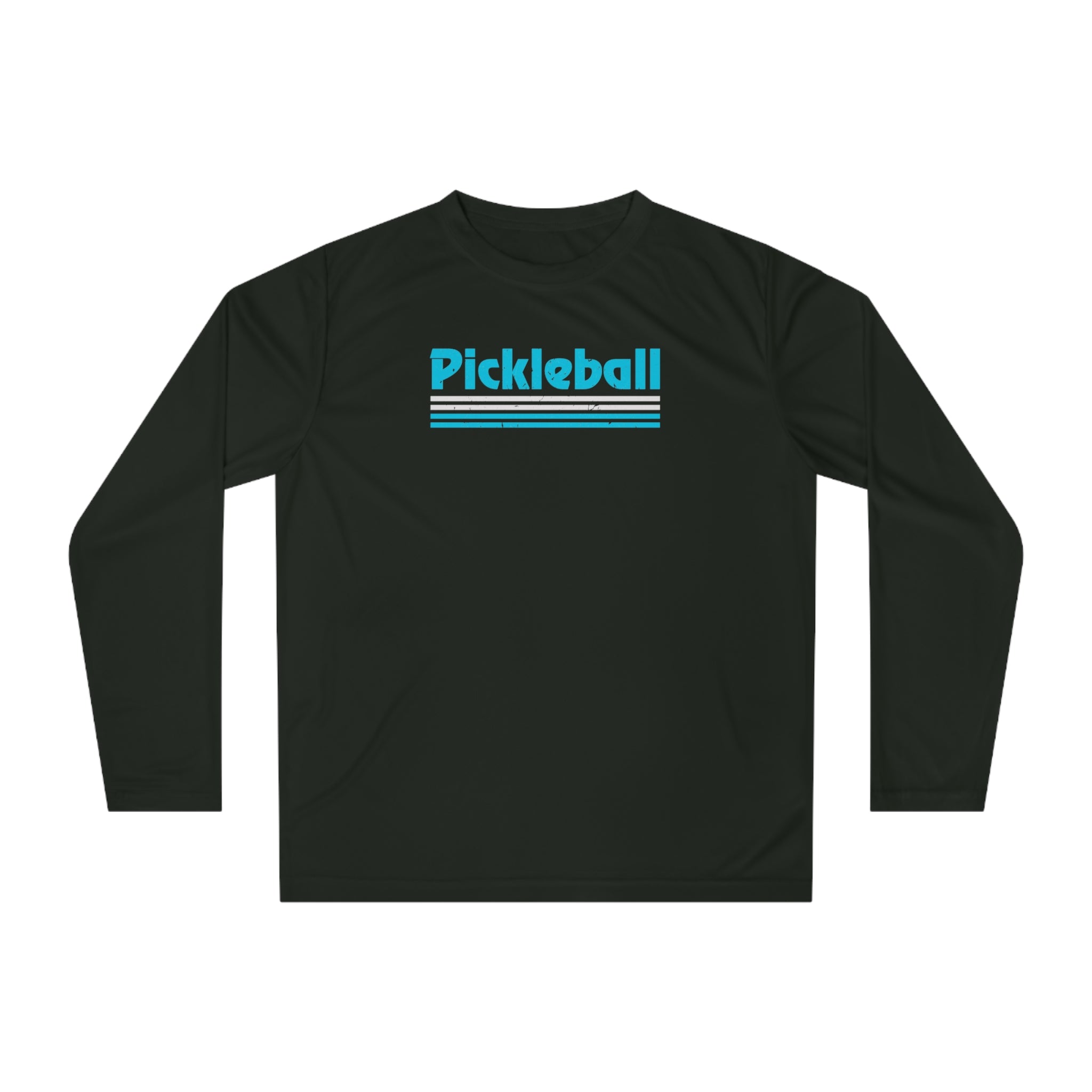 Retro Light Blue Long Sleeve Pickleball Shirt - Dry Fit