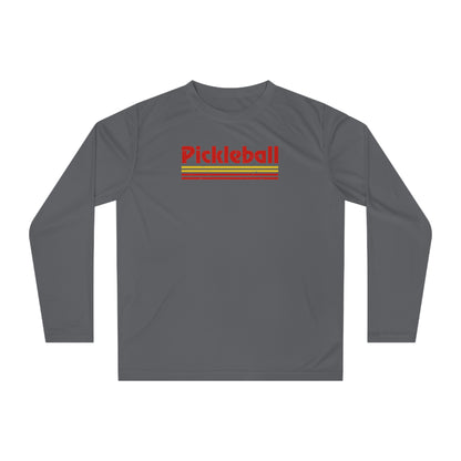 Retro Red Pickleball Long Sleeve Tee - Dry Fit