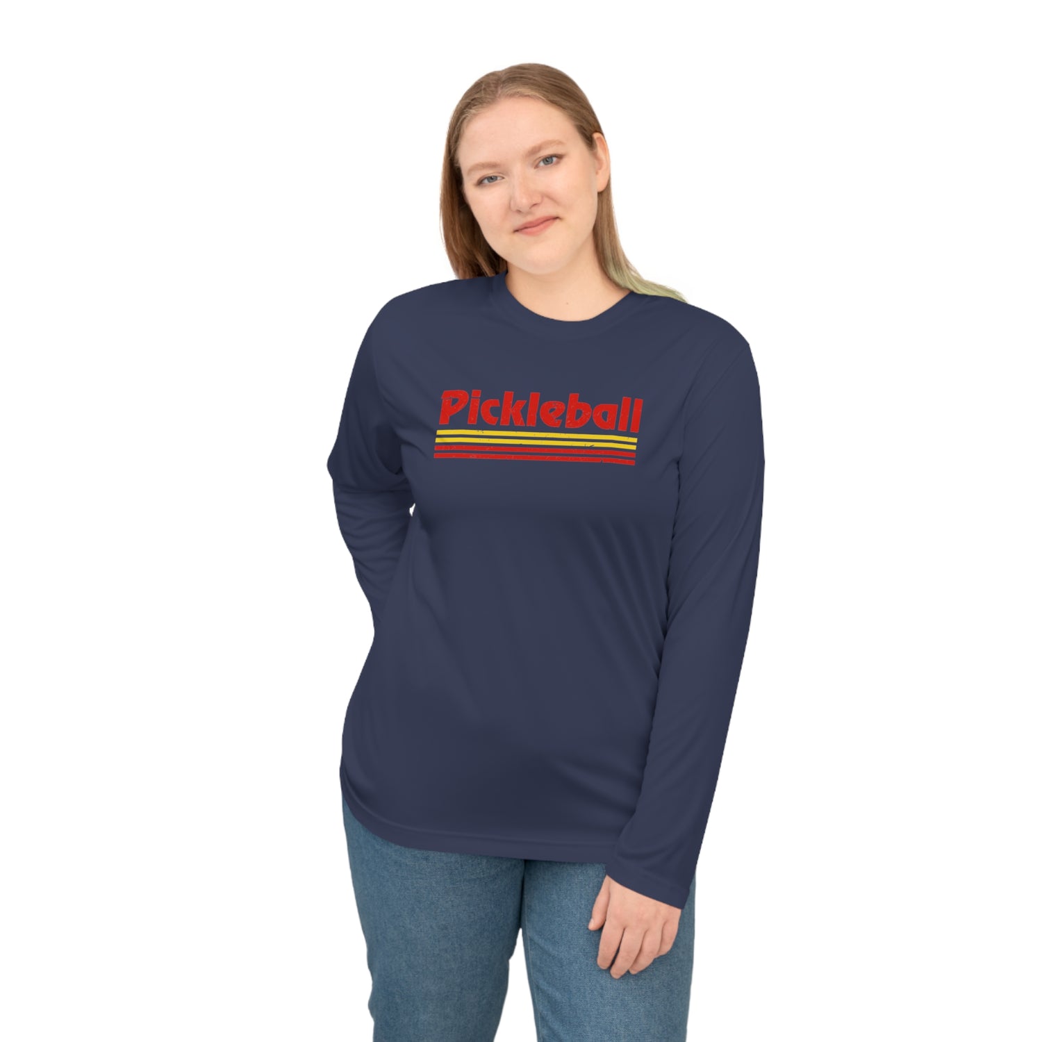 Retro Red Pickleball Long Sleeve Tee - Dry Fit