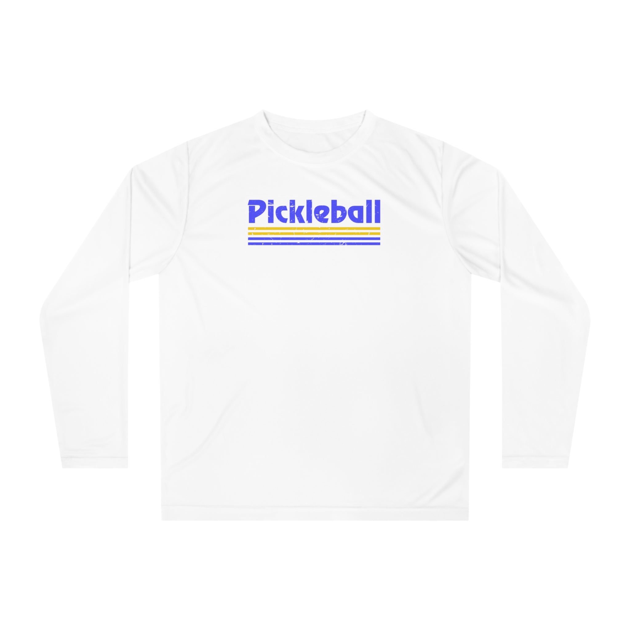 Retro Blue Pickleball Long Sleeve Shirt - Dry Fit