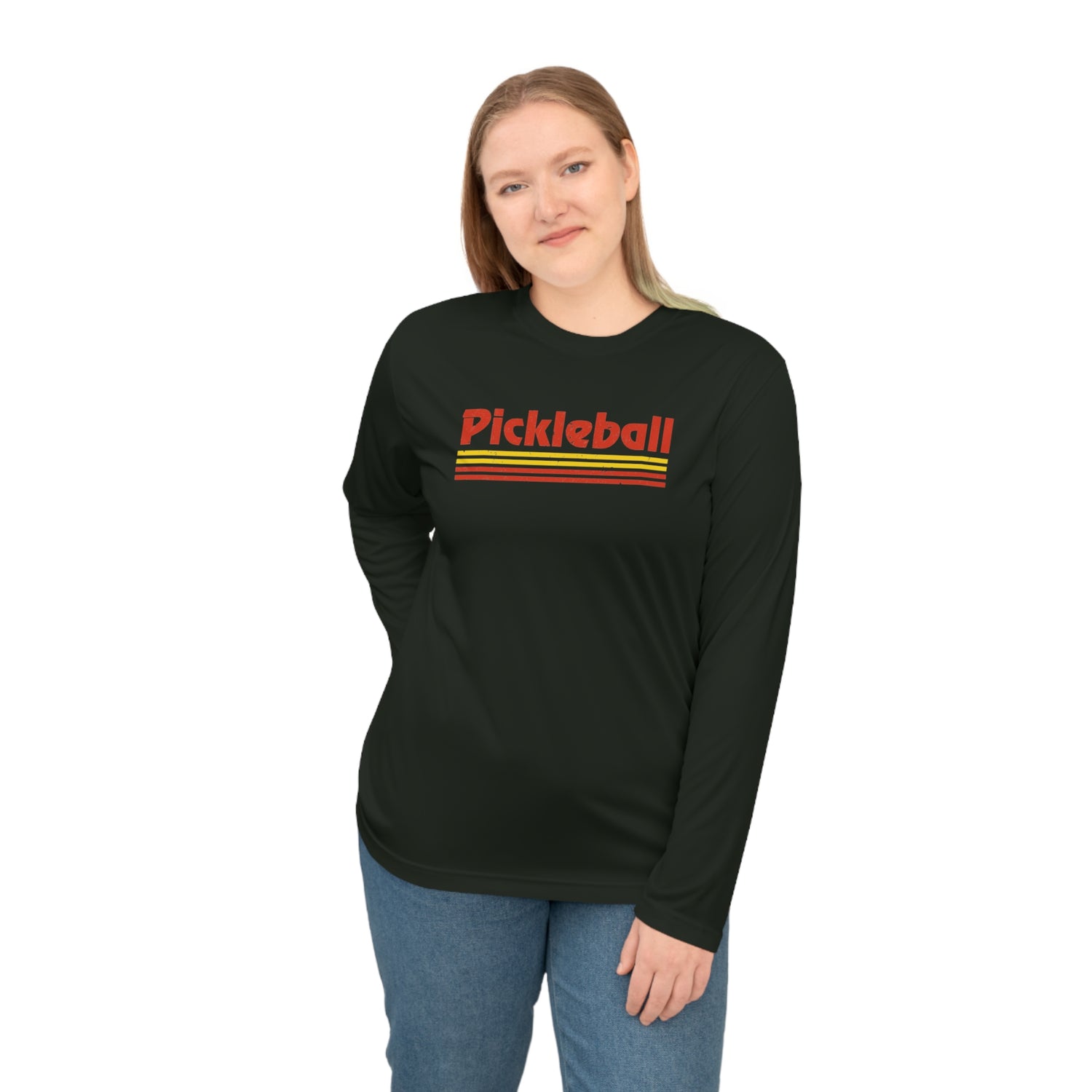 Retro Red Pickleball Long Sleeve Shirt - Dry Fit