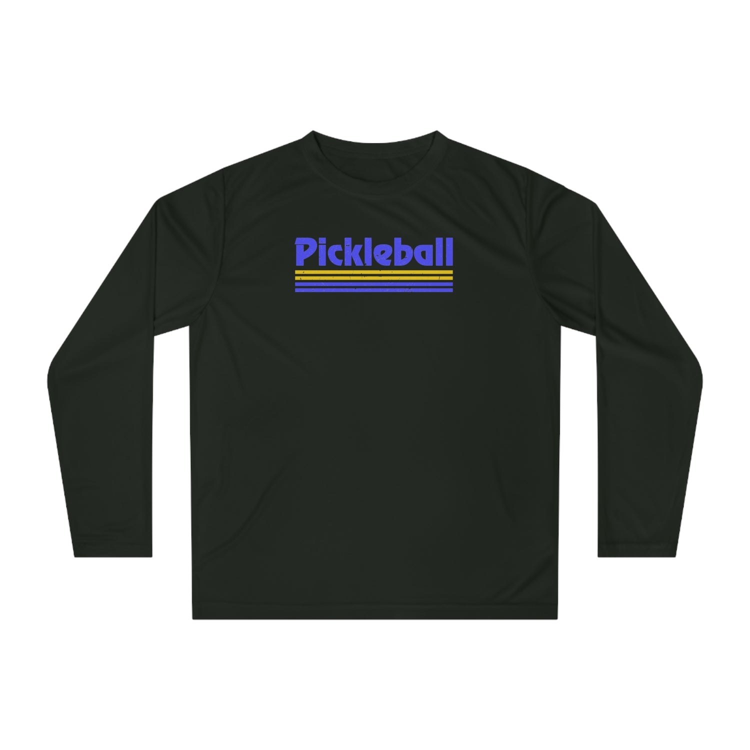 Retro Blue Pickleball Long Sleeve Shirt - Dry Fit