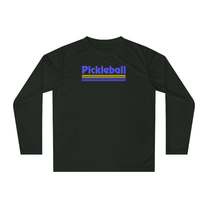 Retro Blue Pickleball Long Sleeve Shirt - Dry Fit