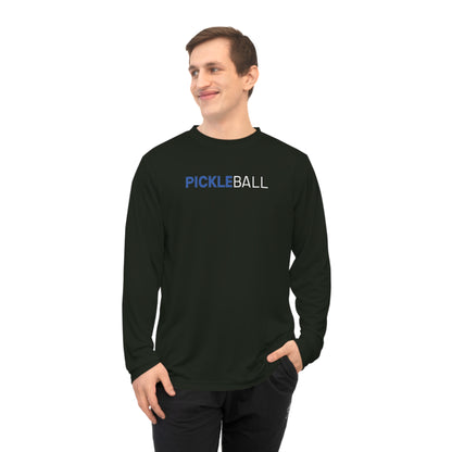 Blue White Pickleball Long Sleeve Tee - Dry Fit