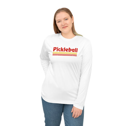 Retro Red Pickleball Long Sleeve Tee - Dry Fit