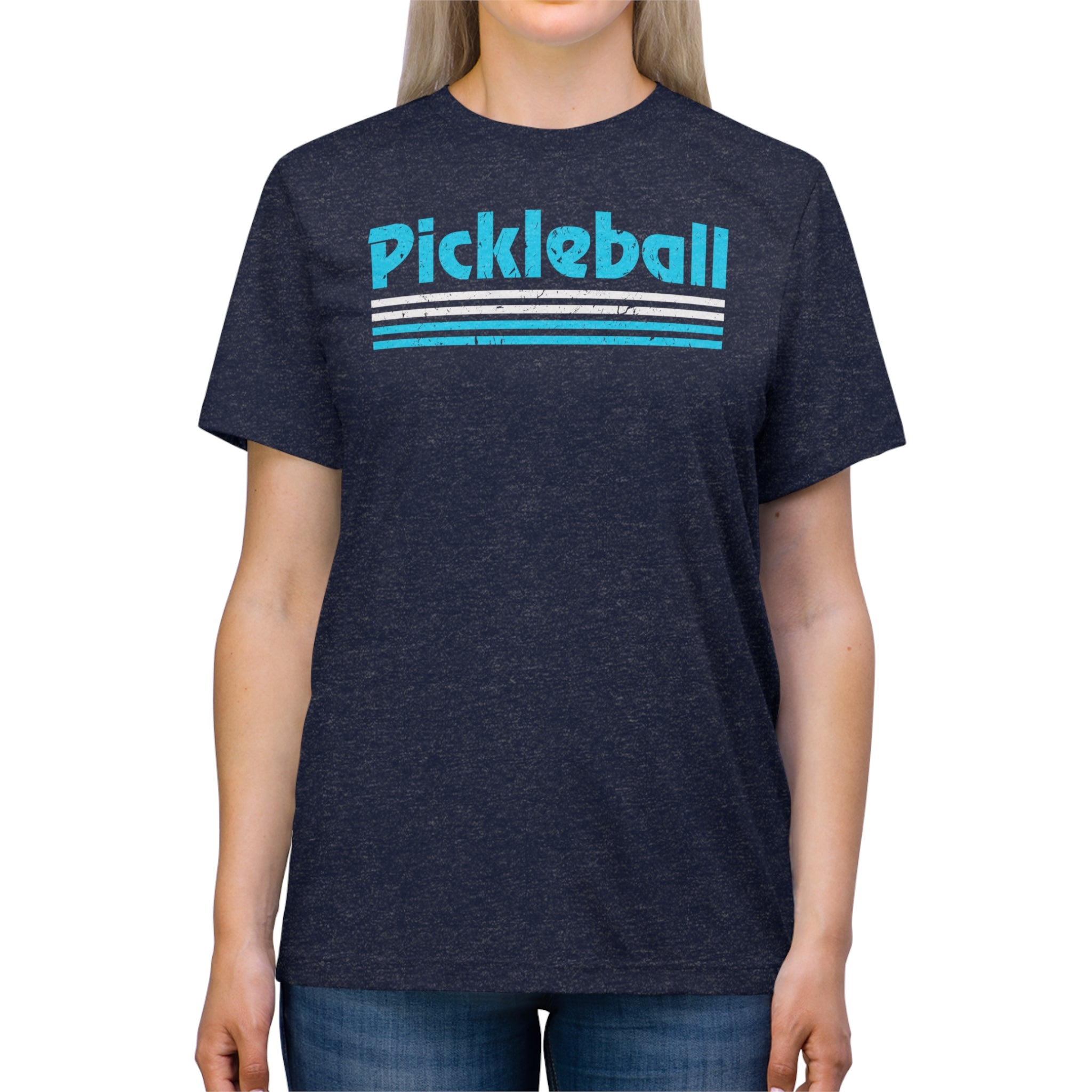 Retro Light Blue Pickleball Tee Shirt