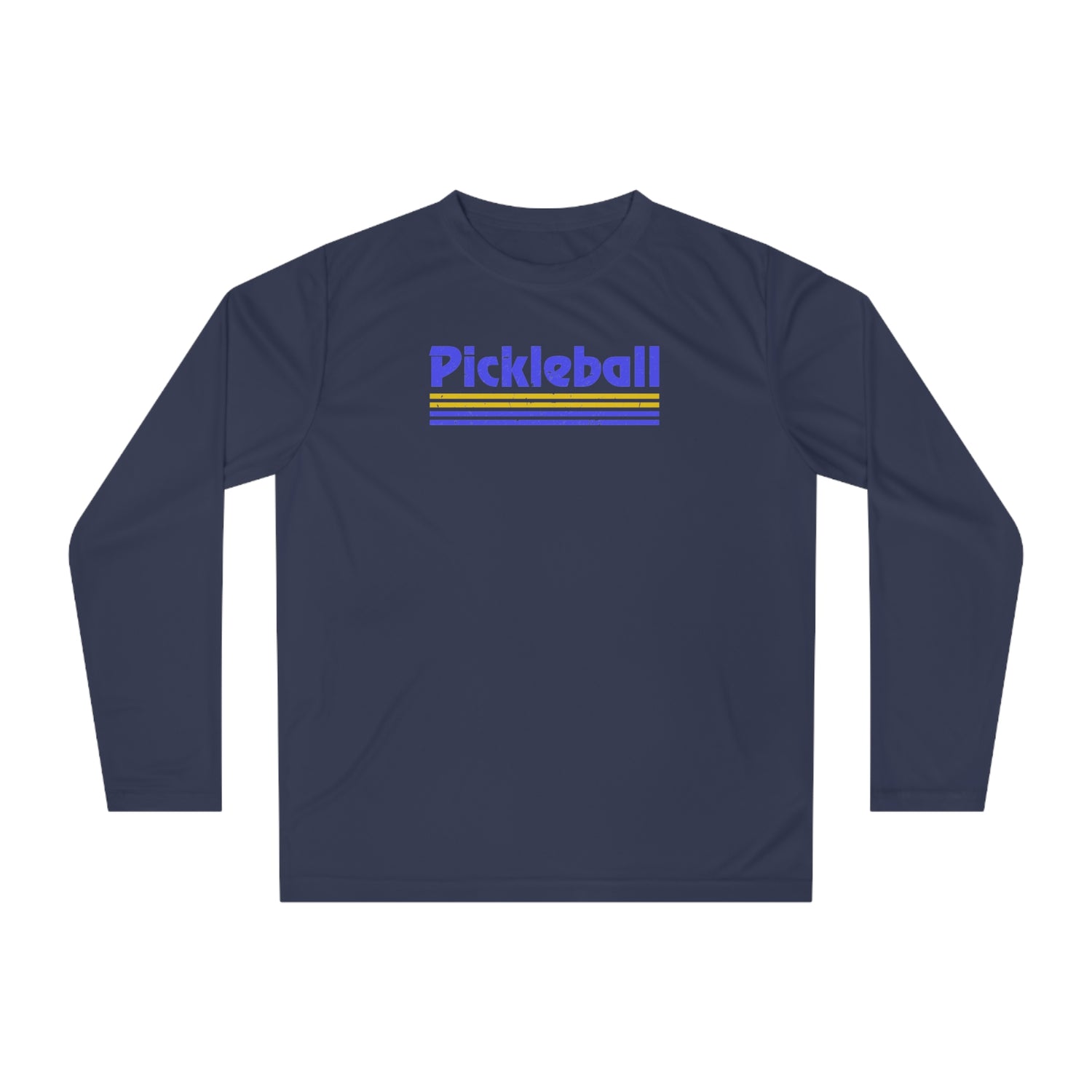 Retro Blue Pickleball Long Sleeve Shirt - Dry Fit