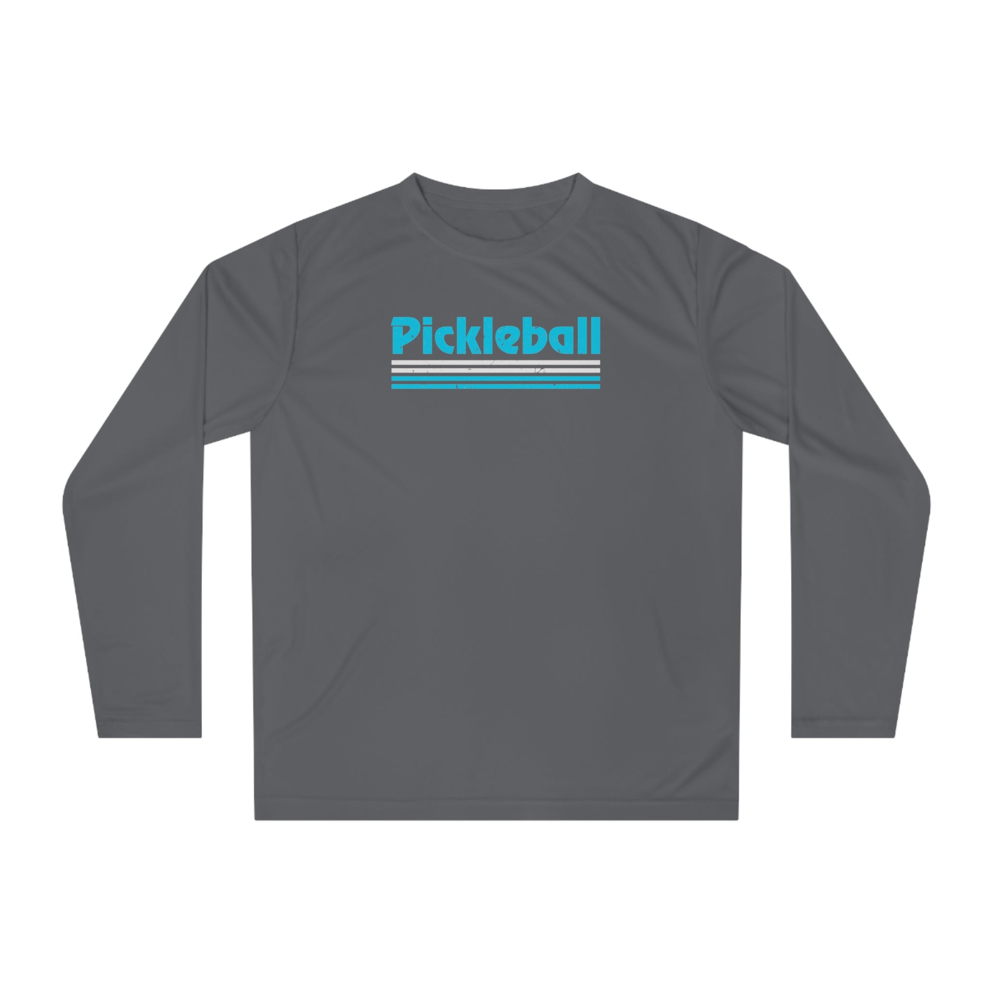 Retro Light Blue Long Sleeve Pickleball Shirt - Dry Fit