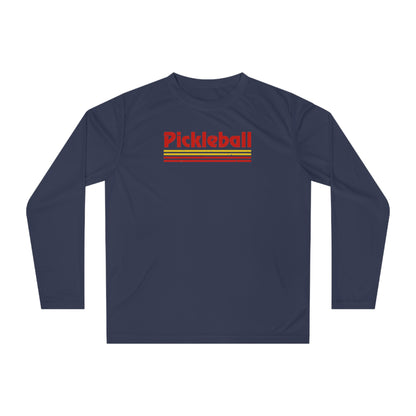 Retro Red Pickleball Long Sleeve Tee - Dry Fit